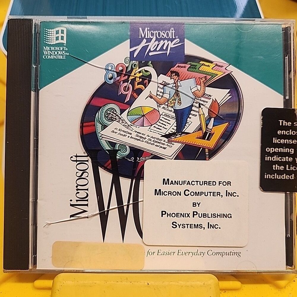 Microsoft Works Multimedia Edition Version 3.0 CD for Windows 3.1 w/ Key